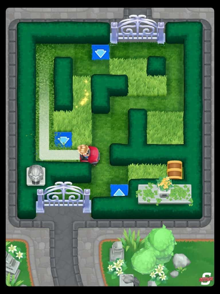 Mowing Mazes gameplay